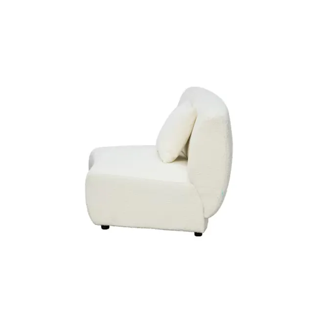 Nomi 3 Seater Curve Sofa - White Boucle (Eco Clean Fabric) - 5