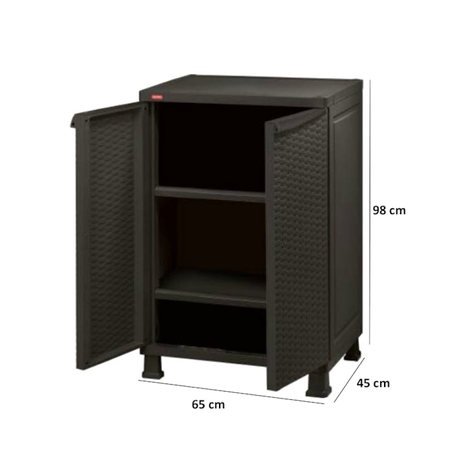 Rattan Wall and Base with Legs - Dark Brown - 5