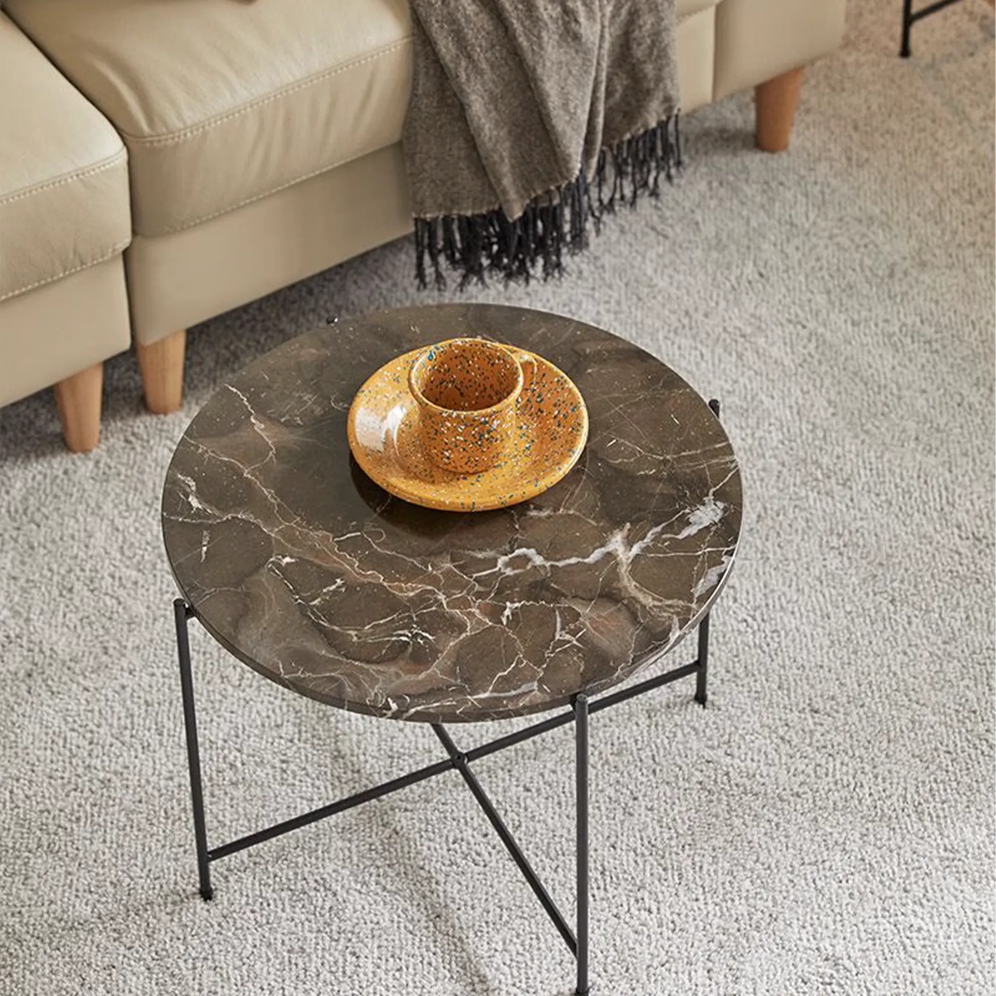 Chloe Marble Round Coffee Table - 7