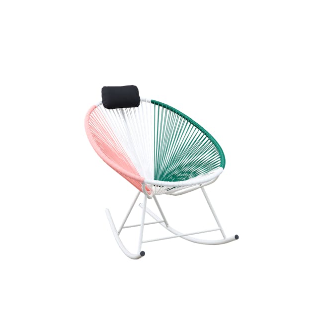 Acapulco Rocking Chair - Pink, White, Green Mix - 4