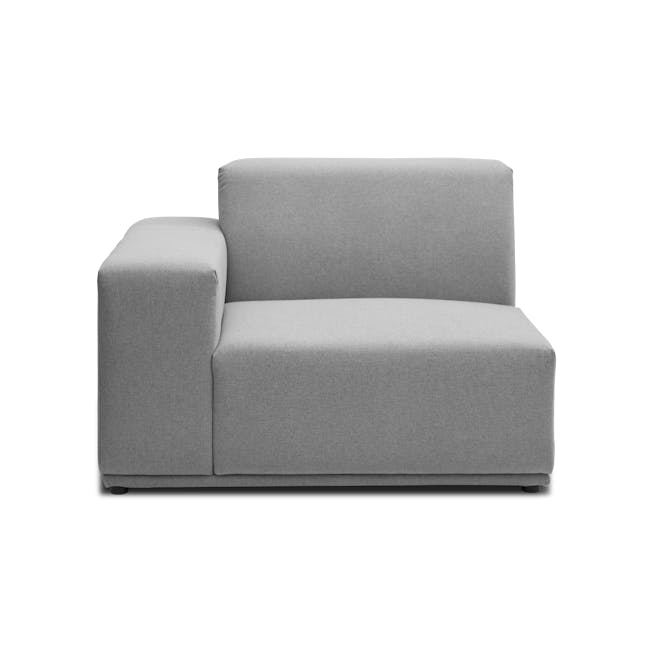 Milan 4 Seater Sofa with Ottoman - Slate (Fabric) - 26 - Modern gray upholstered sofa, minimalist design, comfortable