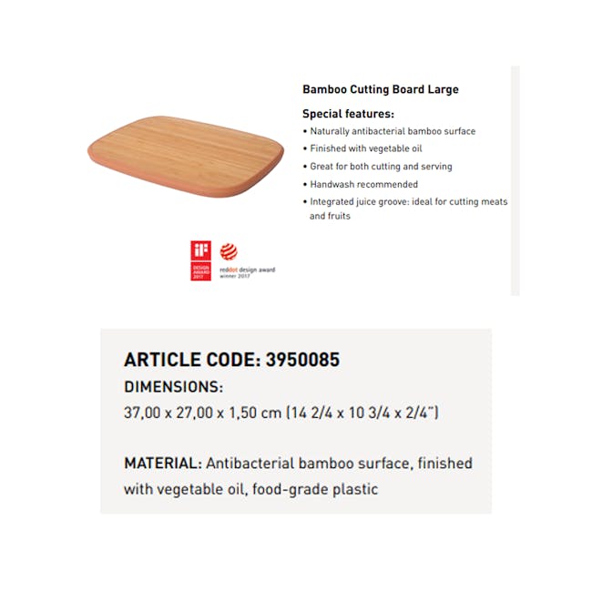 Berghoff Anti Bacterial Bamboo Chopping Board - 2