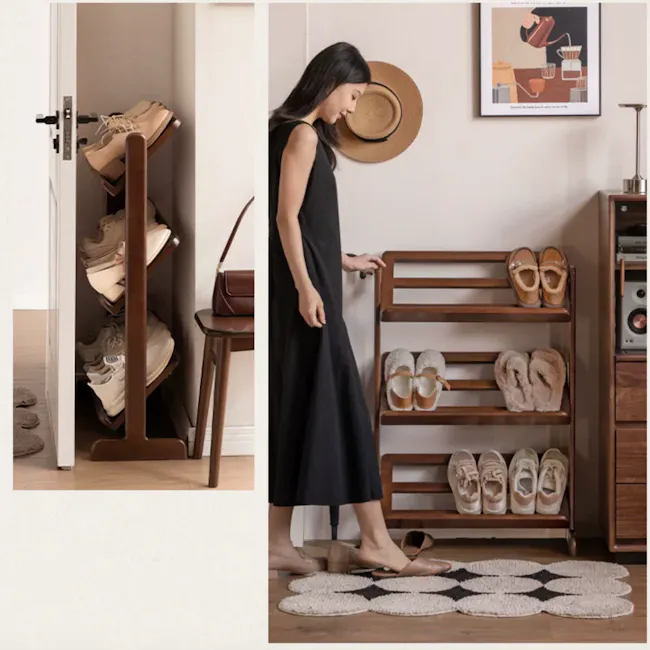 Lara 3 Tier Shoe Rack 0.9m - Oak - 8