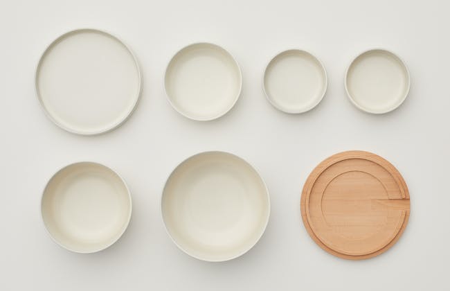 Modori Ceramic Modular Dish Set - Dark Grey - 6