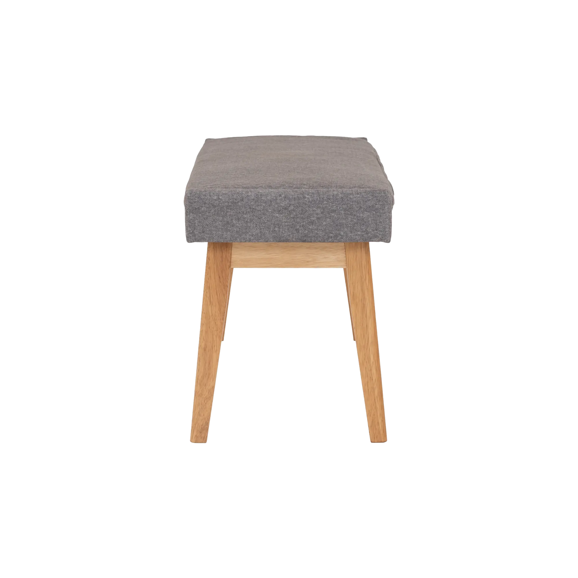 Fabian Bench 1.4m - Natural, Oyster Grey (Fabric) - 13 - Gray upholstered stool, wooden legs, minimalist design, natural