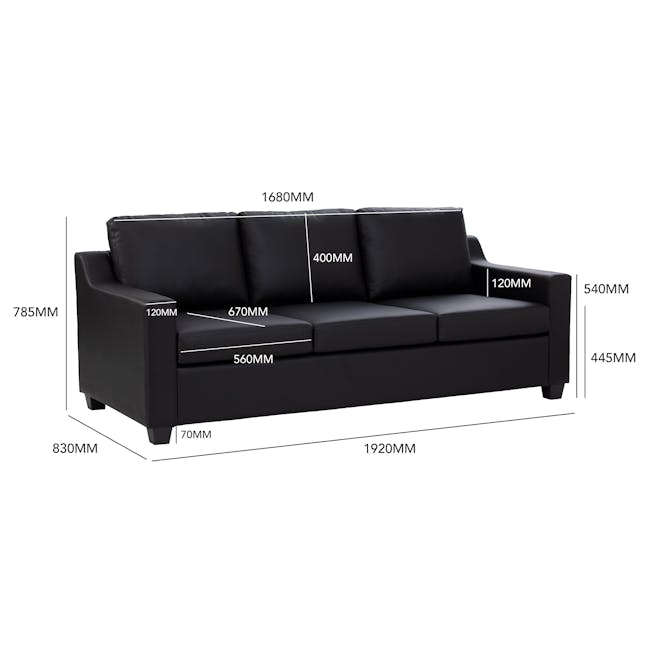 (As-is) Baleno 3 Seater Sofa - Espresso (Faux Leather) - 3 - 8