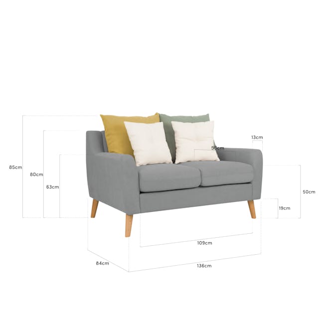 Evan 2 Seater Sofa - Charcoal Grey - 6
