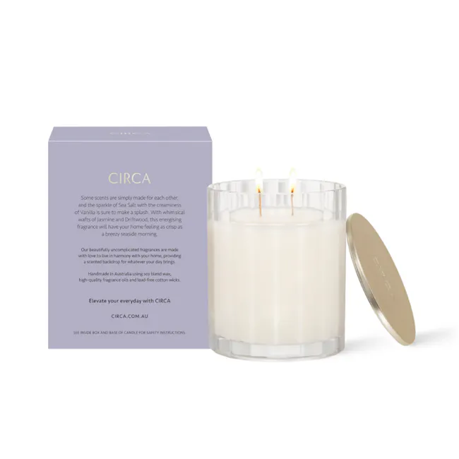 Circa Soy Candle - Sea Salt & Vanilla (2 Sizes) - 4 - Circa scented candle, white candle, candle box, candle base, safety