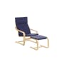 Mizuki Lounge Chair with Ottoman - Cobalt Blue - 0