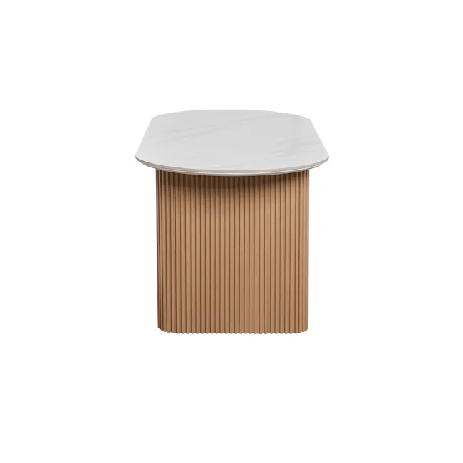 Teresa Dining Table 1.8m - Oak, White Marble (Sintered Stone) - 4