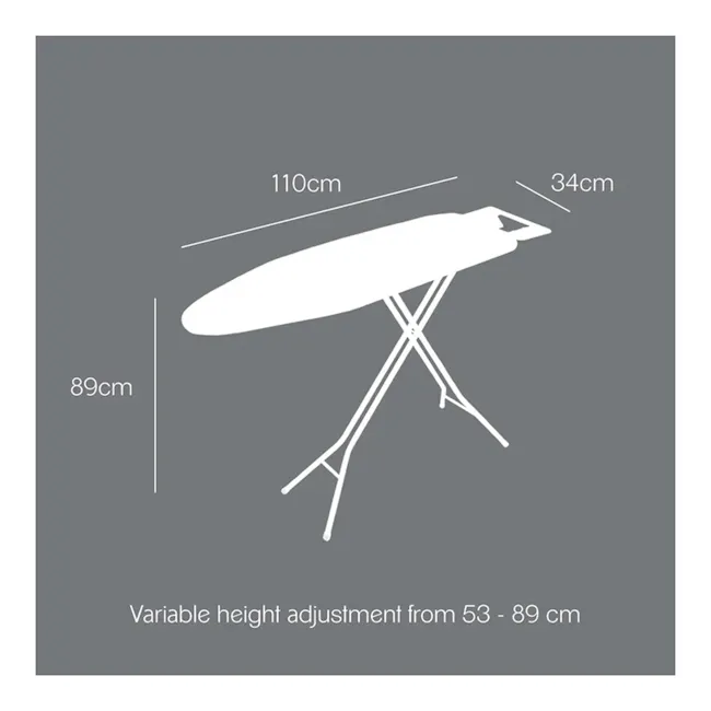 Metaltex Kuma Ironing Board - 4 - Adjustable folding table with variable height, Lightweight folding table design, Ergonomic