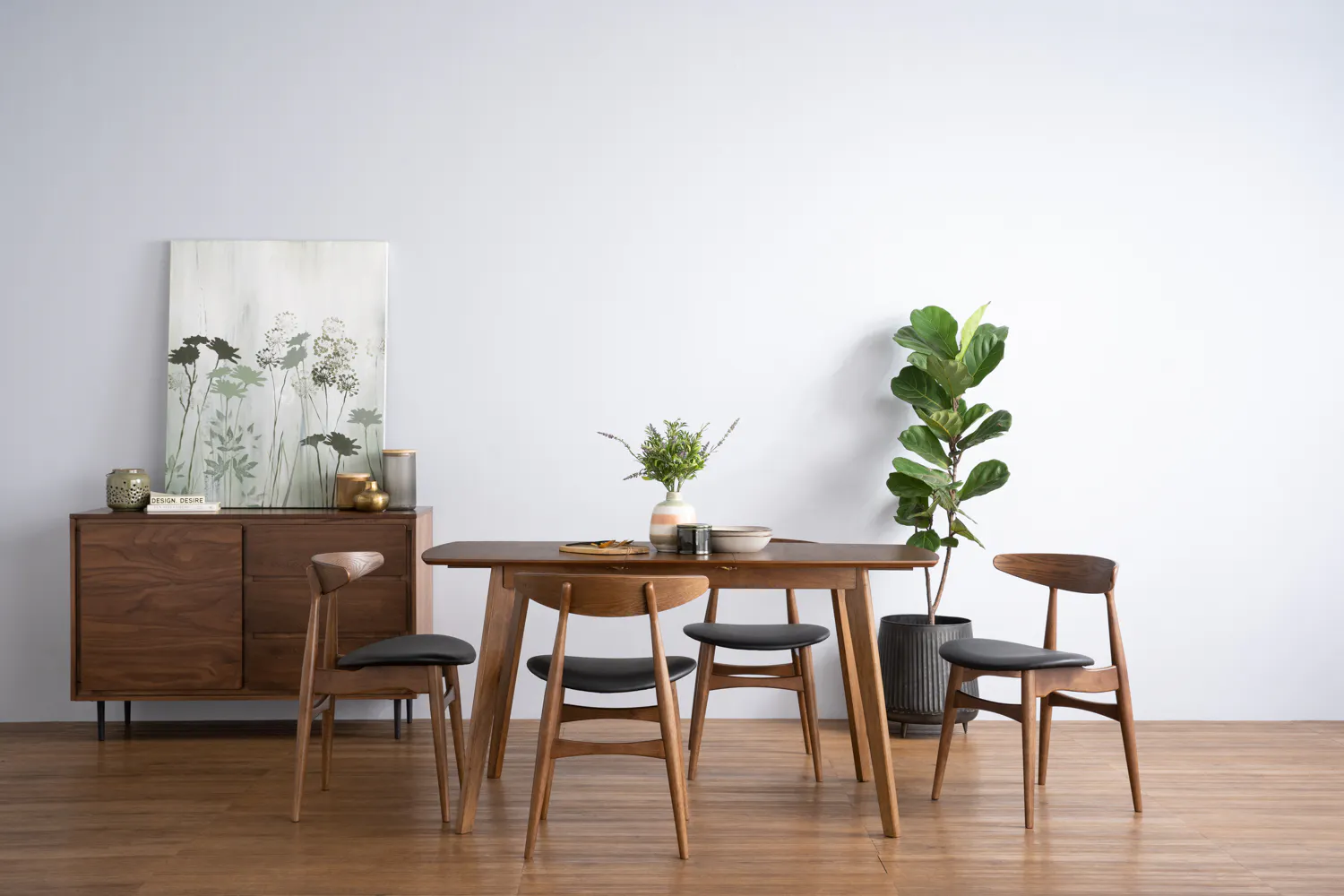 Bolton Dining Table 1.6m in Walnut with 4 Tricia Dining Chair in Espresso - 9