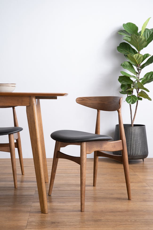 Tricia Dining Chair - Walnut, Espresso (Faux Leather) - 2