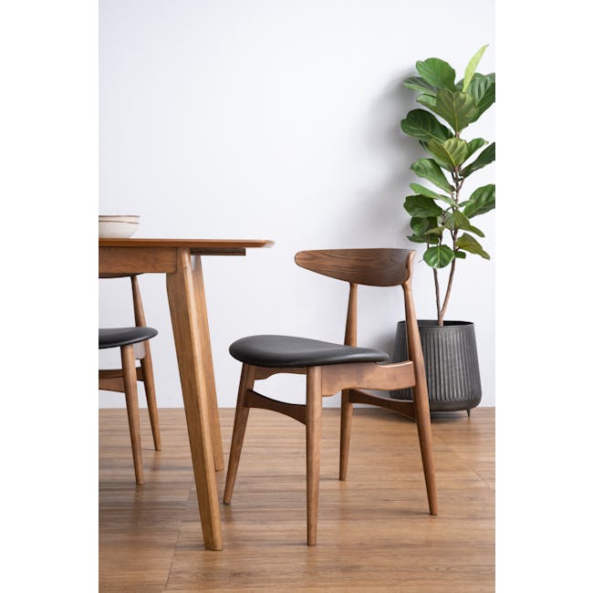 Tricia Dining Chair - Walnut, Espresso (Faux Leather) - 2