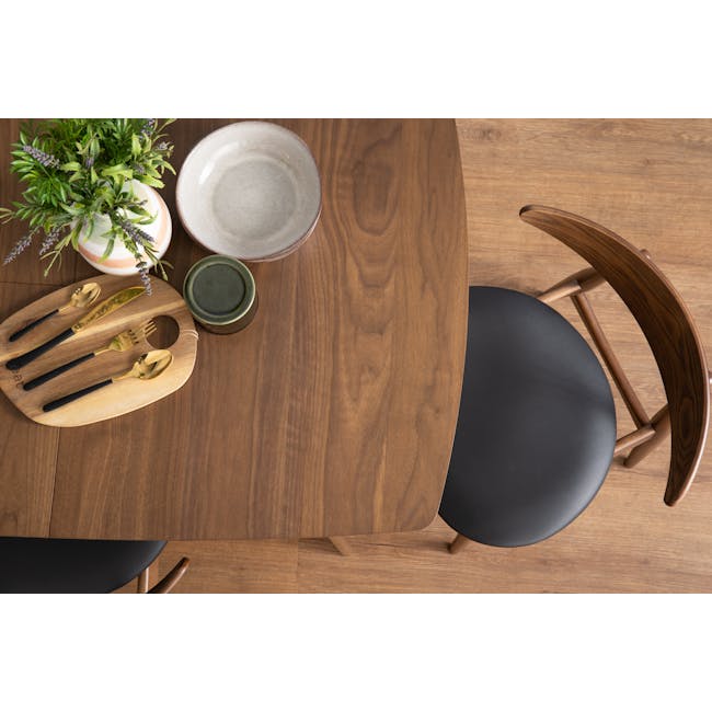 Tricia Dining Chair - Walnut, Espresso (Faux Leather) - 3