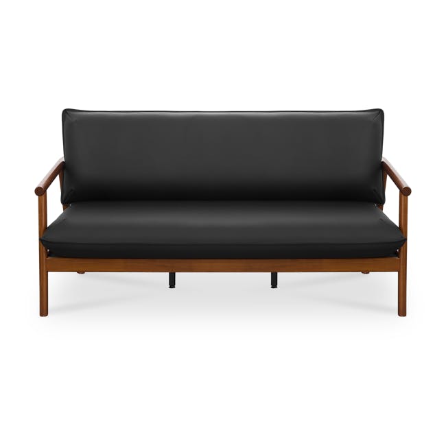 Rikku 3 Seater Sofa - Cocoa, Jet Black (Faux Leather) - 0