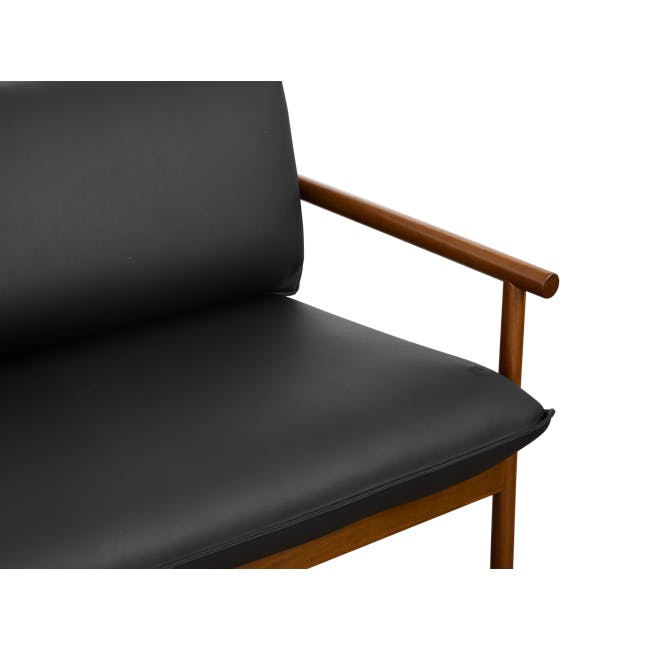 Rikku 3 Seater Sofa - Cocoa, Jet Black (Faux Leather) - 6