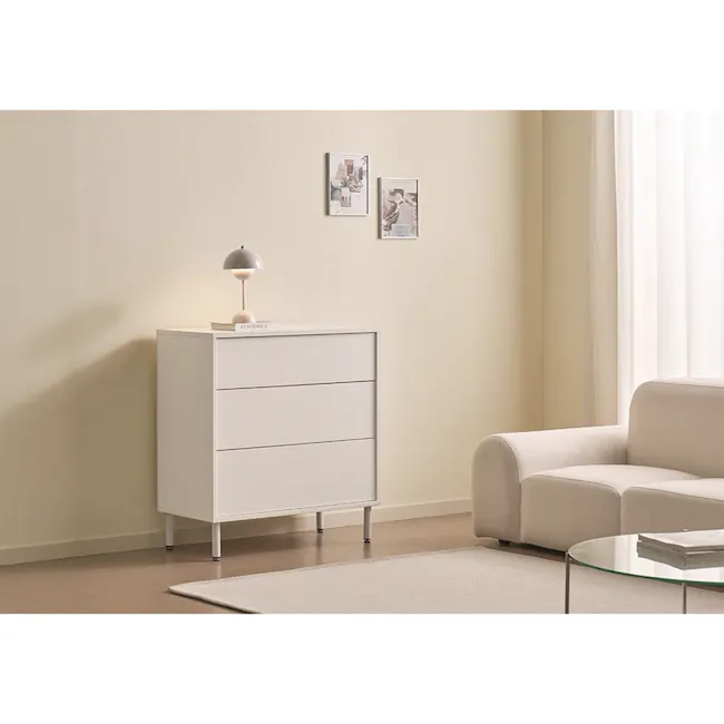 Mono 3 Drawer Chest 0.8m - White - 3
