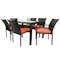 Boulevard Outdoor Dining Set with 6 Chair - Orange Cushion