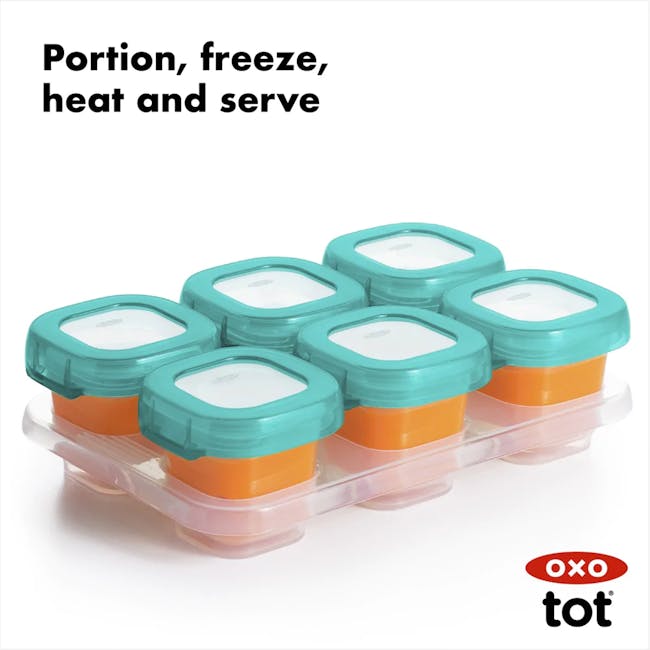 OXO Tot Baby Blocks Freezer Storage Container Set 2oz - Teal - 7