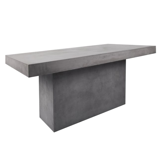 Ryland Concrete Dining Table 1.6m with Ryland Concrete Bench 1.4m and 2 Fabian Dining Chairs in Dolphin Grey - 4