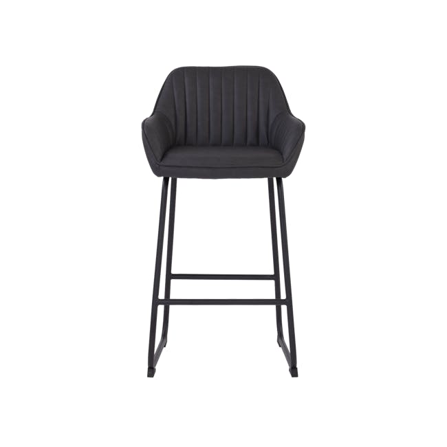 Edson Counter Chair - Titanium (Faux Leather) - 2
