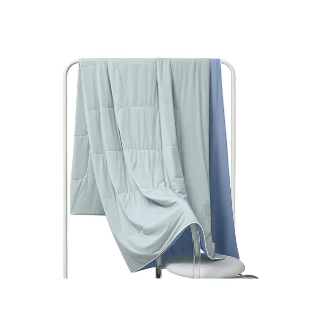 Maison De Claire Glacier Reversible Dual-Sided Cooling Blanket - Celeste, Valley Blue (2 Sizes)