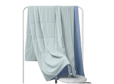 Maison De Claire Glacier Reversible Dual-Sided Cooling Blanket - Celeste, Valley Blue (2 Sizes)