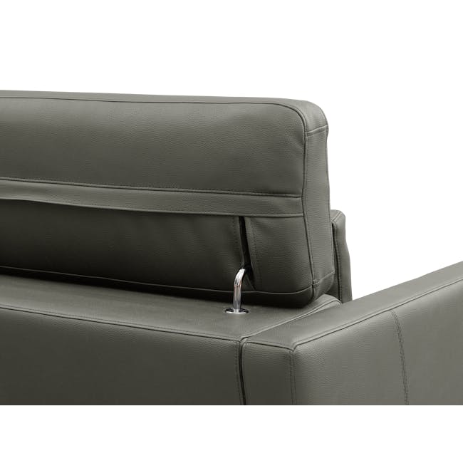 Renzo 3 Seater Sofa with Adjustable Headrest - Stone (Faux Leather) - 10