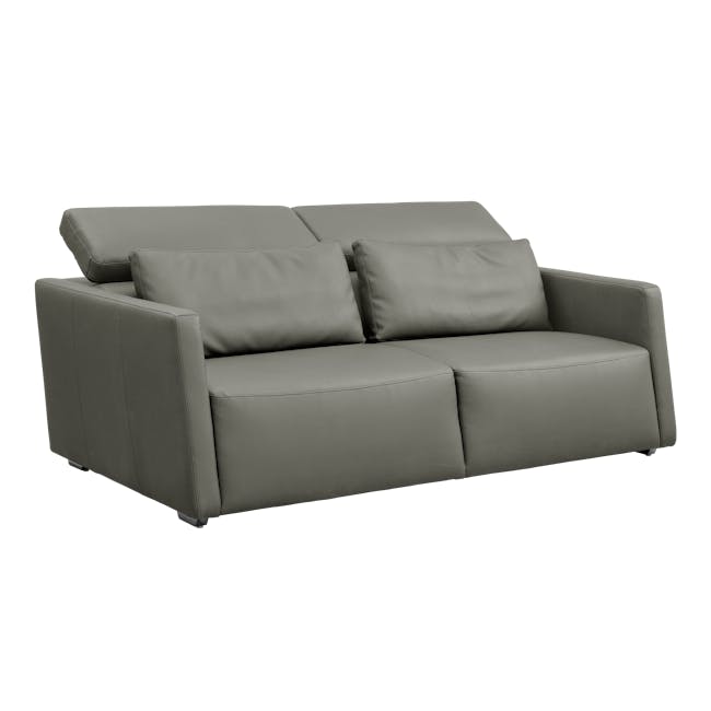 Renzo 3 Seater Sofa with Adjustable Headrest - Stone (Faux Leather) - 2