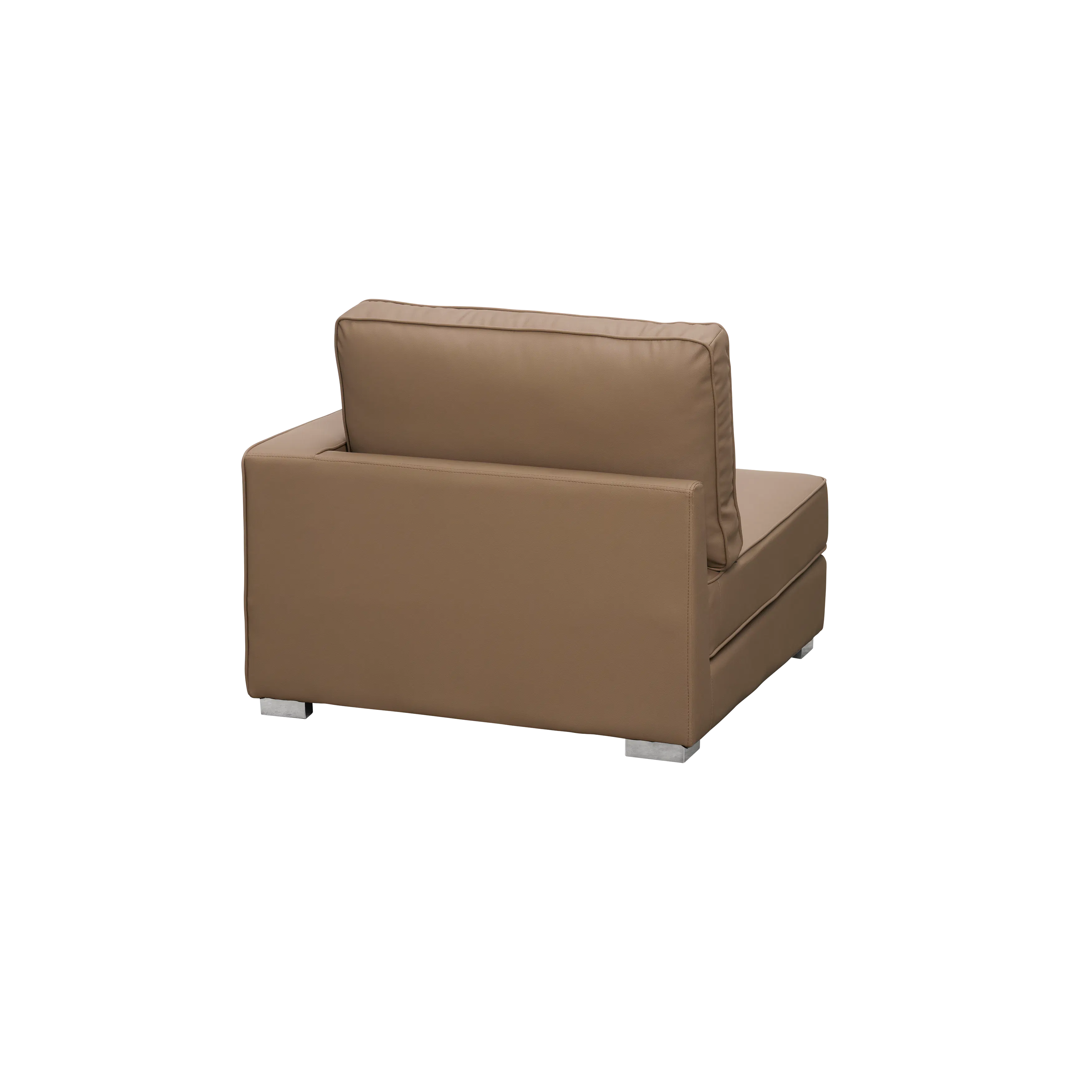 Paris 3 Seater Sofa with Ottoman - Brown (Faux Leather) - 45