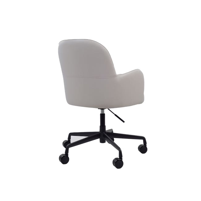 Marcel Mid Back Office Chair - Beige (Faux Leather) - 3 - Modern ergonomic office chair, sleek beige leather design