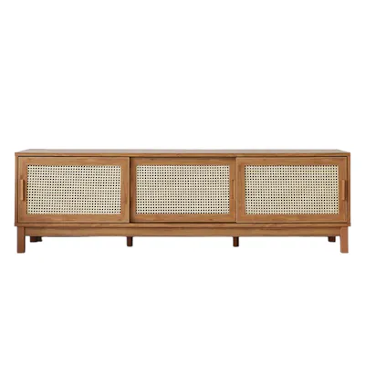 Belig Rattan TV Console 2m - Oak