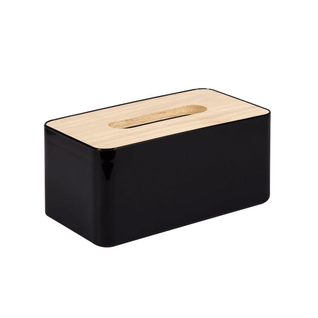 Wooden Tissue Box - Black - 0