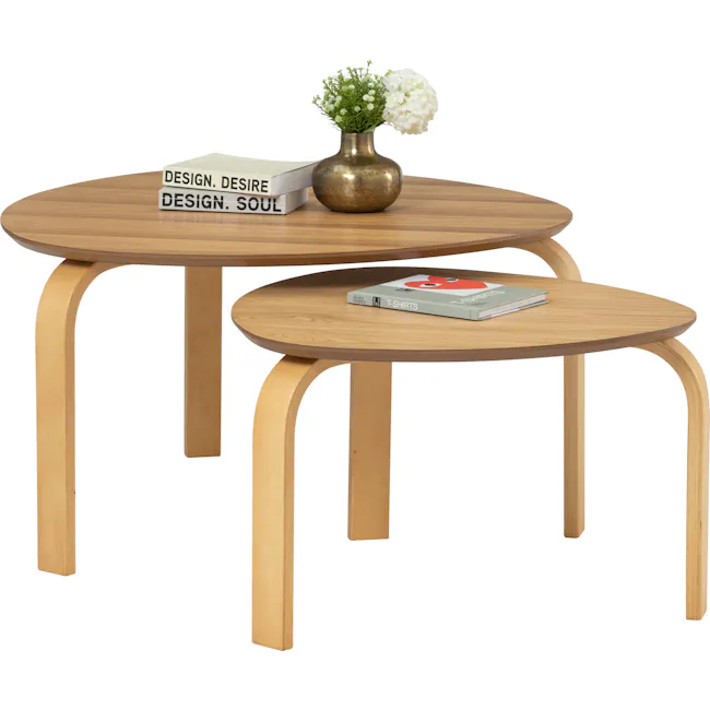 (As-is) Stephanie Nesting Coffee Table - Oak - 1 - 15