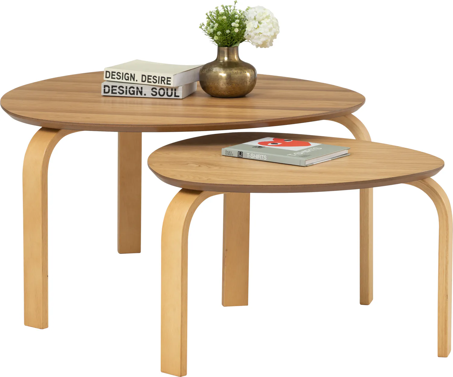 (As-is) Stephanie Nesting Coffee Table - Oak - 7 - 14
