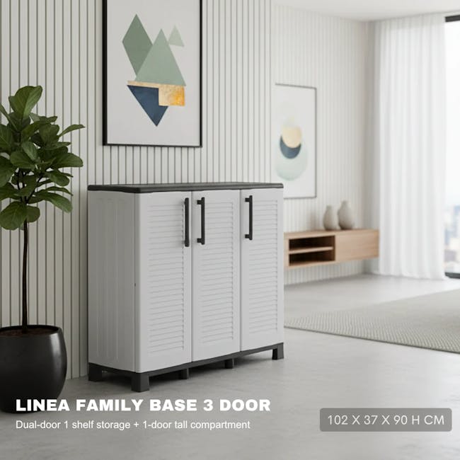 Linea Family 3-Door Base Cabinet - 4