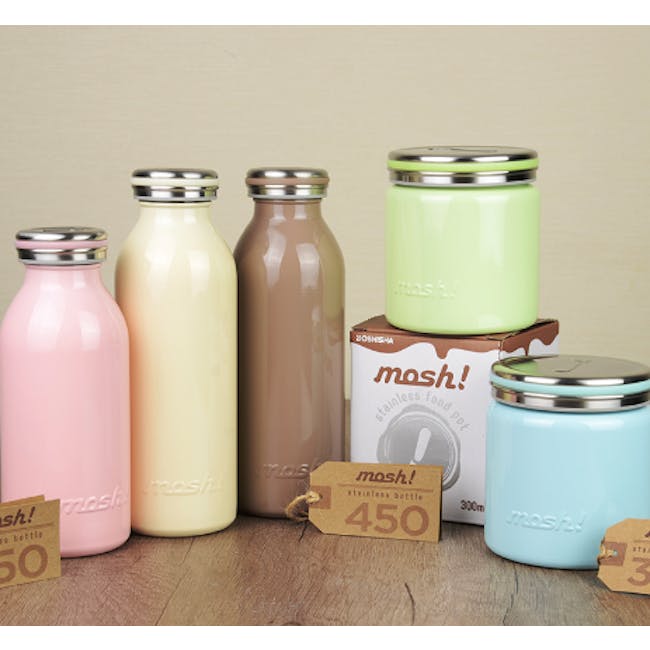 MOSH! Double-walled Stainless Steel Bottle 350ml - Peach - 1
