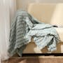 Lia Waffle Knitted Throw - Pale Turquoise - 1