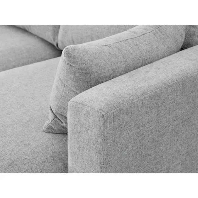 Alicia L-Shaped Sofa - Slate - 10 - Modern gray sofa with clean lines, Upholstered armchair with subtle texture, Plush