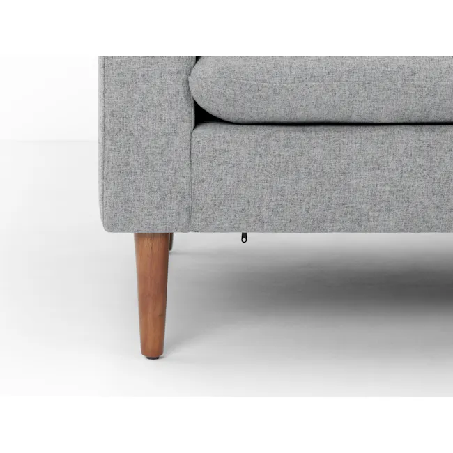 Alicia L-Shaped Sofa - Slate - 11 - Grey upholstered sofa, wooden legs, minimalist design, textured fabric, soft cushions