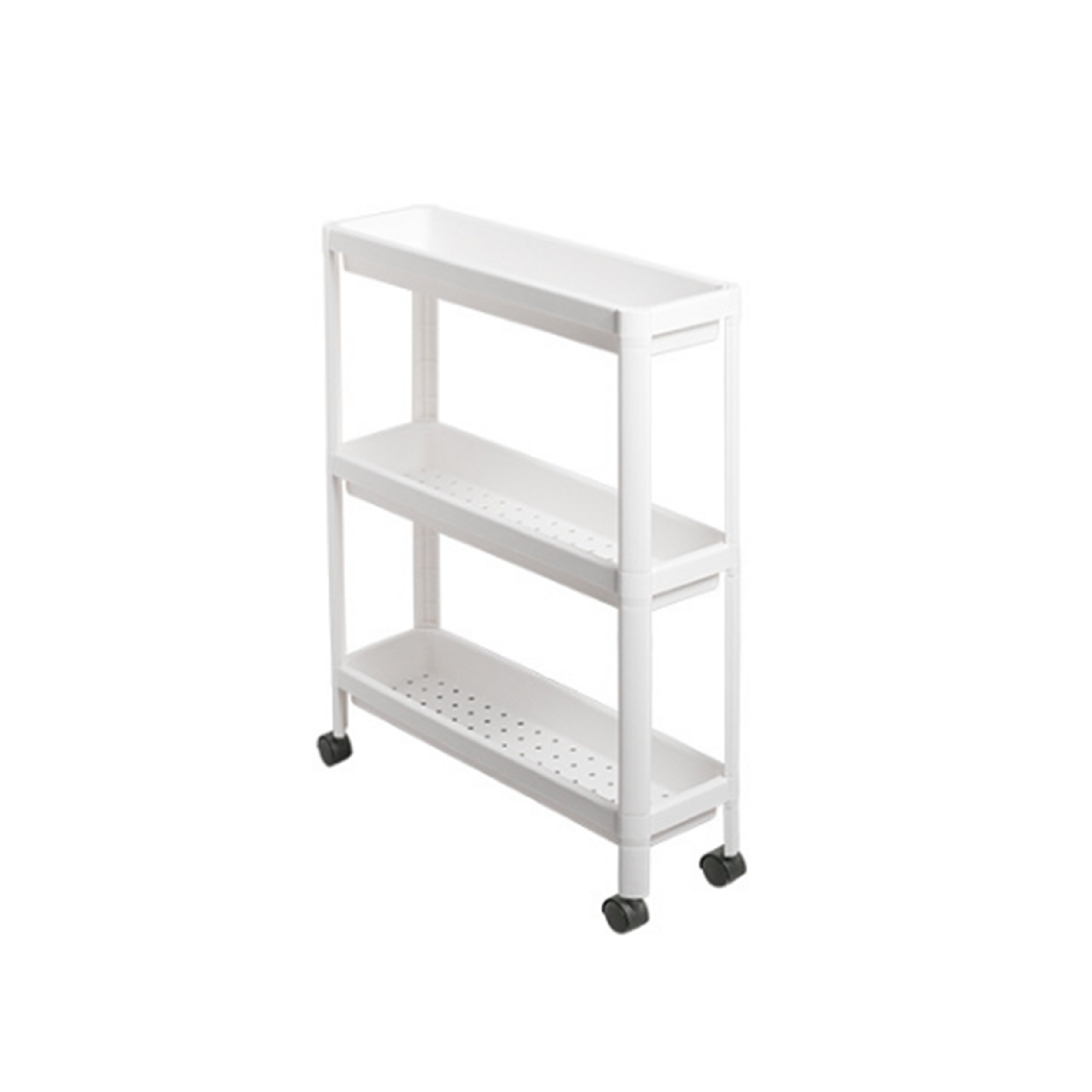 Tessa 3 Tier Slim Storage with Wheels - White