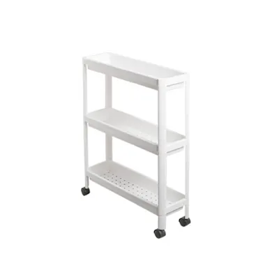 Tessa 3 Tier Slim Storage with Wheels - White - Image 1