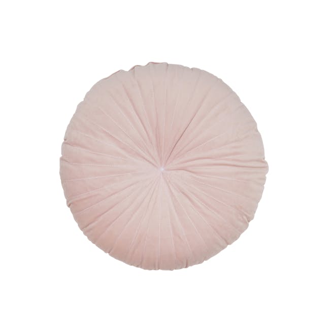 Fenni Round Velvet Cushion - Blush - 0