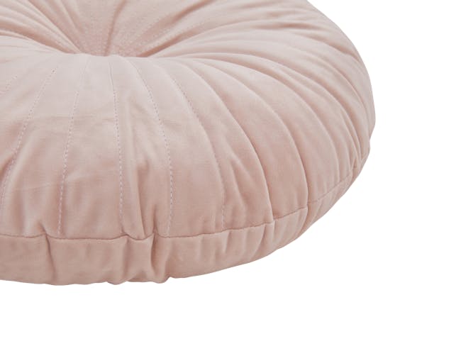 Fenni Round Velvet Cushion - Blush - 4