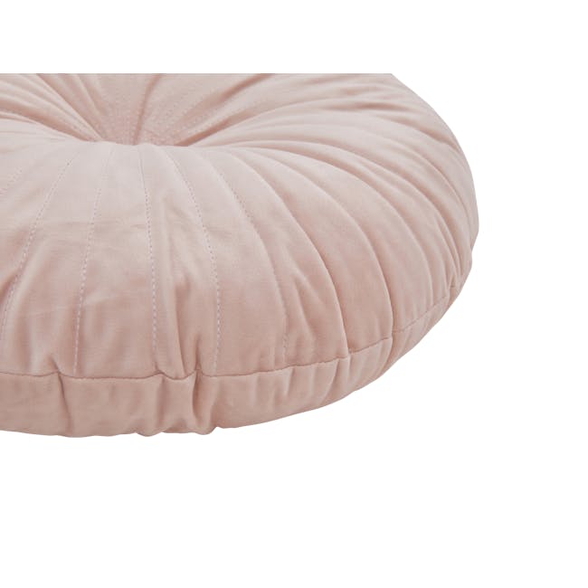 Fenni Round Velvet Cushion - Blush - 3