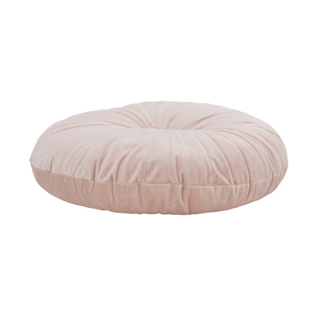 Fenni Round Velvet Cushion - Blush - 3