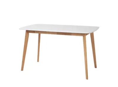 (As-is) Harold Dining Table 1.2m - Natural, White - 34
