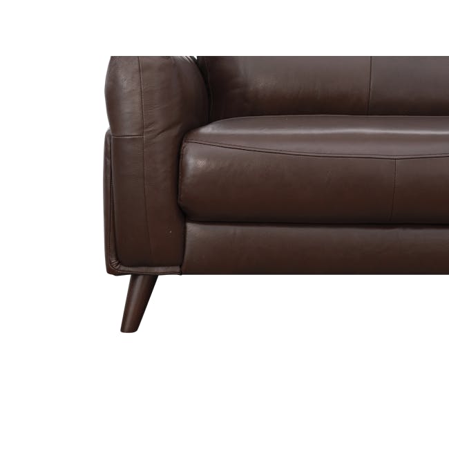 William 3 Seater Sofa - Chocolate (Genuine Cowhide Leather) - 6
