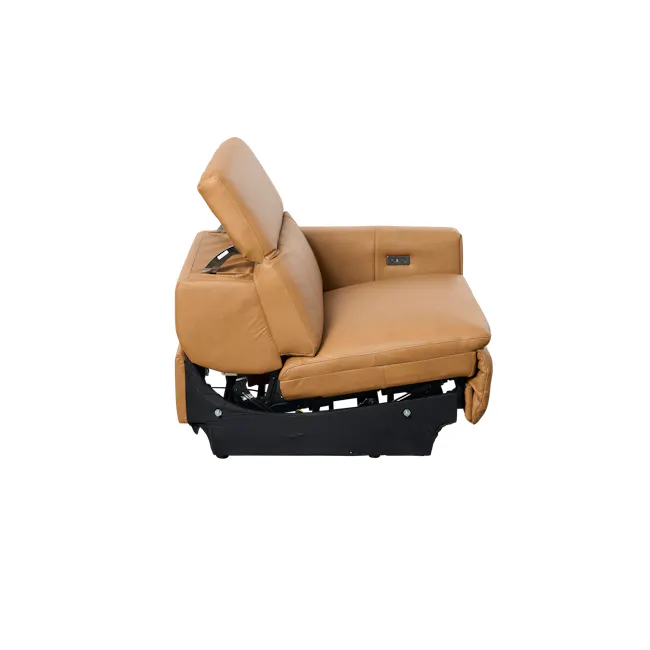 Clyde Right Arm Power Recliner Unit - Oslo Tan (Top Grain Leather) - 9 - Leather armchair, tan upholstery, modern design